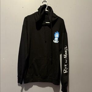 Rick and Morty Adult swim Black Hoodie Sweater Medium